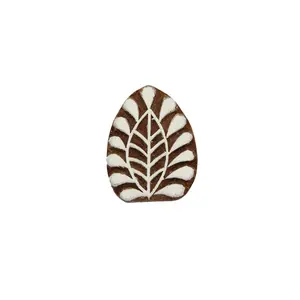 Silkrute Fabric Leaf print Wooden Block Stamp | DIY Crafts | Textile Print | Henna Printing Pack of 1