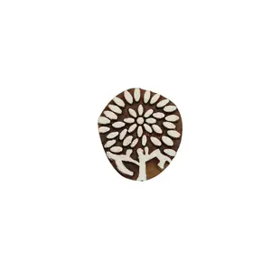 Silkrute Floral print Wooden Block Stamp | DIY Crafts | Textile Print | Fabric Printing Pack of 1