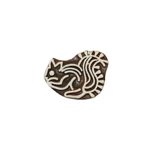 Silkrute Squirrel print Wooden Block Stamp | DIY Crafts | Textile | Fabric Printing Stamps Pack of 1