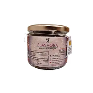 FLAVVORA Organic Traditional Dryfruit Mango Chutney(No Artificial Oil-Free-Free) 290gm Glass jar