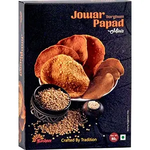 Roshnee Jowar Papad (Natural Minis) 3 x 80 gm Boxes = 240 gm.