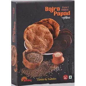 Roshnee Bajra (Pearl Millet) Papad (Minis Pack of 3) (3 x 80 gm = 240 gm)