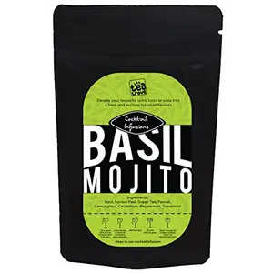 The Tea Trove Zero Calorie Basil Lemon Mint Drink Infusion - 10 Basil Mojito Cocktail Mix Infusion Bags for Gin and Tonic Mocktail Vodka & Cocktail Mixer for Bartending Enthusiasts- Bar Gift Set