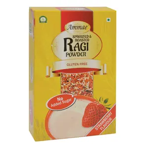 Sprouted and Roasted Ragi powder - Strawberry, 125g, Pack of 3
