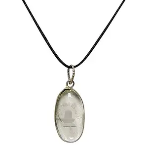 SATYAMANI Natural Stone Shiv ling Pendant in Natural Clear Quartz Art-1 for Man Woman Boys & Girls- Color- Clear (Pack of 1 Pc.)