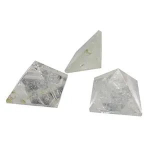 SATYAMANI Natural Clear Quartz Pyramid 35 mm. for Correction Color- Clear (Pack of 1 Pc.)
