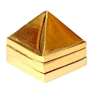 SATYAMANI Copper Golden ColorMetal 81 Pyramid Yantra for Worship Devotion and Meditation for Unisex Color- Gold (Pack of 1 Pc.)