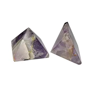 SATYAMANI Natural Amethyst Pyramid 55 mm. for Correction Creativity for Unisex Color- Purple (Pack of 1 Pc.)
