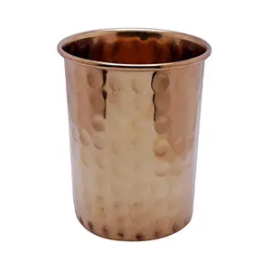ALOKIK Copper Glass for Water 250 Ml. Diamond Waves (Pack of 2 Pcs)