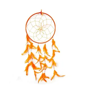 SATYAMANI Handmade Orange Color Dream Catcher for Elements Energy Balancing in He/Office/Shop