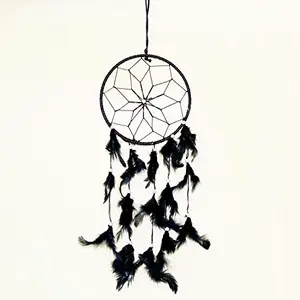SATYAMANI Handmade Black Color Dream Catcher for He/Office/Shop (45 cm x 15 cm) (Pack of 2)