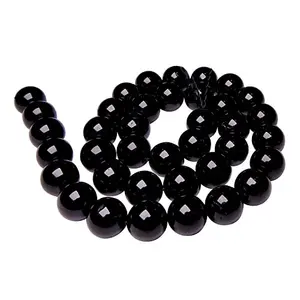 SATYAMANI Natural Energised Black Tourmaline 8 mm Beads (Pack of 5 pc.)