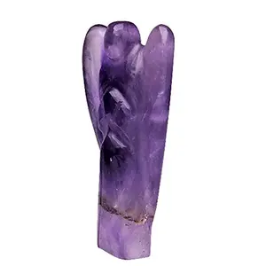 CRYSTAL'S ADVISOR Natural Eneregised Amethyst Angel for Chakra Healing Color- Purple (Pack of 1 Pc.)