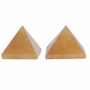 CRYSTAL'S ADVISOR Natural Yellow Quartz Pyramid 20 mm. for Vastu Correction Creativity Color- Yellow (Pack of 1 Pc.)