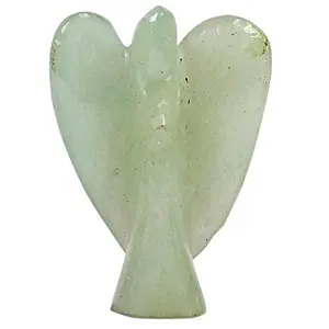 CRYSTAL'S ADVISOR Natural Green Aventurine(Big) Angel for Chakra Healing Color- Yellow (Pack of 1 Pc.)