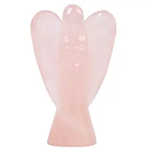 CRYSTAL'S ADVISOR Rose Quartz Angle(Big) for Chakra Healing Color- Pink (Pack of 1 Pc.)