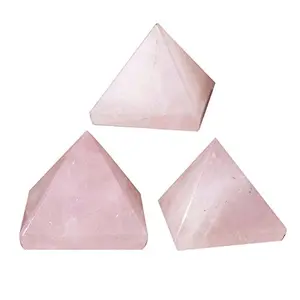 CRYSTAL'S ADVISOR Natural Rose Quartz Pyramid 25 mm. for Vastu Correction Creativity Color- Pink (Pack of 1 Pc.)