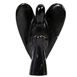 CRYSTAL'S ADVISOR Natural Black Obsidian(Big) Angel for Chakra Healing Color- Black (Pack of 1 Pc.)