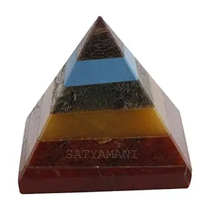 CRYSTAL'S ADVISOR Natural Seven Chakra Pyramid 48 mm. for Vastu Correction Creativity Color- Multi Color (Pack of 1 Pc.)