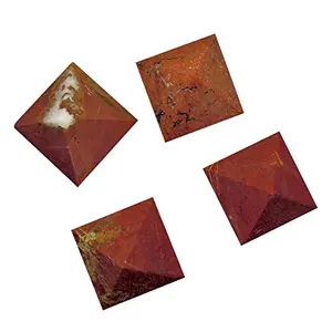 CRYSTAL'S ADVISOR Natural Red Jasper Pyramid 50 mm. for Vastu Correction Creativity Color- Red (Pack of 1 Pc.)