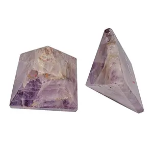 CRYSTAL'S ADVISOR Natural Amethyst Pyramid 45 mm. for Vastu Correction Creativity Color- Purple (Pack of 1 Pc.)