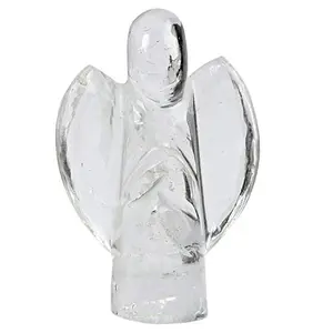 CRYSTAL'S ADVISOR Natural Clear Quartz (Small) Angel for Chakra Healing Color- Clear (Pack of 1 Pc.)