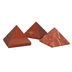 CRYSTAL'S ADVISOR Natural Red Jasper Pyramid 35 mm. for Vastu Correction Creativity Color- Red (Pack of 1 Pc.)