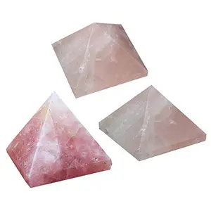 CRYSTAL'S ADVISOR Natural Rose Quartz Pyramid 50 mm. for Vastu Correction Creativity Color- Pink (Pack of 1 Pc.)