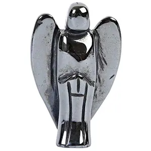 CRYSTAL'S ADVISOR Natural Hematite (Small) Angel for Chakra Healing Color- Silver/Grey (Pack of 1 Pc.)