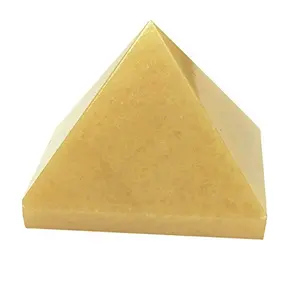 CRYSTAL'S ADVISOR Natural Yellow Jasper Pyramid 25 mm. for Vastu Correction Creativity Color- Yellow (Pack of 1 Pc.)