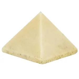 CRYSTAL'S ADVISOR Natural Ivory Agate Pyramid 50 mm. for Vastu Correction Creativity Color- Yellow (Pack of 1 Pc.)
