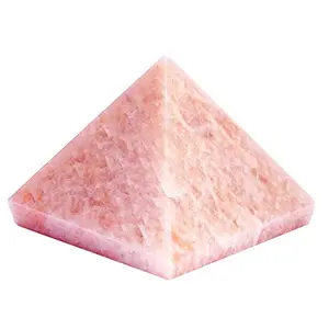 CRYSTAL'S ADVISOR Natural Peach Moonstone Pyramid 40 mm. for Vastu Correction Creativity Color- Peach (Pack of 1 Pc.)