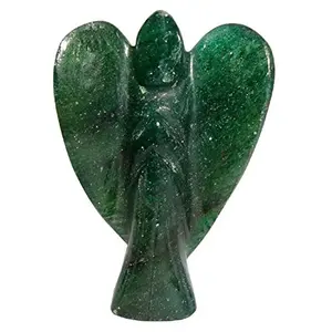 CRYSTAL'S ADVISOR Natural Jade (Big) Angel for Chakra Healing Color- Green (Pack of 1 Pc.)