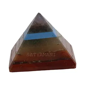 CRYSTAL'S ADVISOR Natural Seven Chakra Pyramid 25 mm. for Vastu Correction Creativity Color- Multi Color (Pack of 1 Pc.)