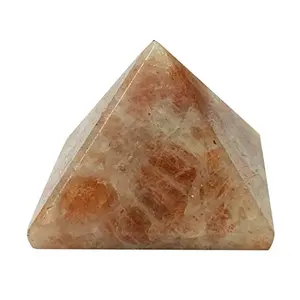 CRYSTAL'S ADVISOR Natural Sunstone Pyramid 35 mm. for Vastu Correction Creativity Color- Orange (Pack of 1 Pc.)