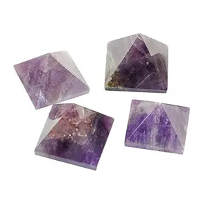 CRYSTAL'S ADVISOR Natural Amethyst Pyramid 25 mm. for Vastu Correction Creativity Color- Purple (Pack of 1 Pc.)