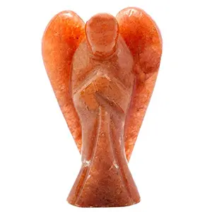 CRYSTAL'S ADVISOR Natural Red Aventurine (Big) Angel for Chakra Healing Color- Red (Pack of 1 Pc.)