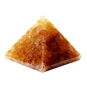 CRYSTAL'S ADVISOR Natural Yellow Quartz Pyramid 35 mm. for Correction Creativity Color- Yellow (Pack of 1 Pc.)