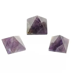 CRYSTAL'S ADVISOR Natural Amethyst Pyramid 35 mm. for Vastu Correction Creativity Color- Purple (Pack of 1 Pc.)