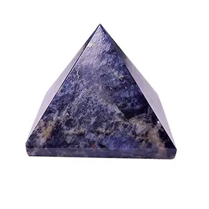 CRYSTAL'S ADVISOR Natural Sodalite Pyramid 35 mm. for Vastu Correction Creativity Color- Blue (Pack of 1 Pc.)