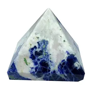 CRYSTAL'S ADVISOR Natural Sodalite Pyramid 25 mm. for Vastu Correction Creativity Color- Blue (Pack of 1 Pc.)