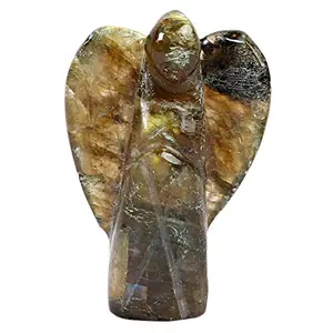 CRYSTAL'S ADVISOR Natural Labradorite(Small) Angel for Chakra Healing Color- Multicolor (Pack of 1 Pc.)