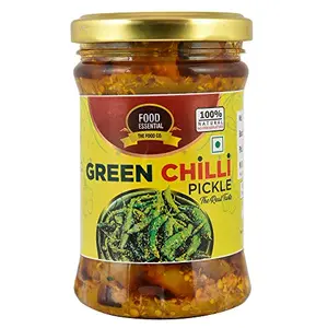FOOD ESSENTIAL Homemade Pickles - Green Chilly Pickle 2 Kg