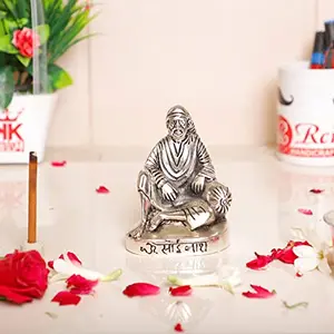 KridayKraft Shirdi Sai Baba Metal StatueSai Baba Idol Murti for Car Dashboard & HomeOffice Decorative Showpiece FigurinesReligious Idol Gift Article.