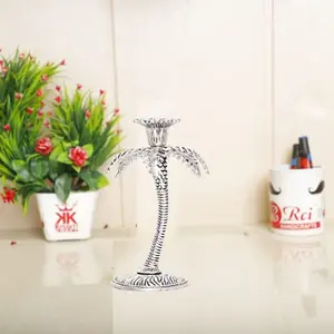 KridayKraft Metal (Palm) Khajur Candle Holder for Home Hotal Decor Candle Stand Tree Statue for Candle Light Dinner & Dining Table Decorative Showpiece for Decoration & Gift Purpose