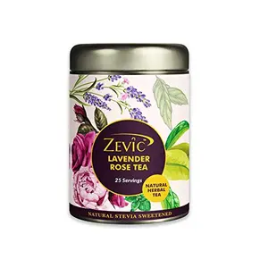 Zevic PepperMint Lavender Green Tea | Made with 100% Whole Leaf Natural Lavender & Peppermint 25 Servings + 2 Exotic Tea Samples