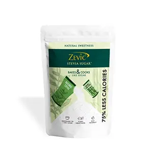 Zevic Stevia Sugar Low Carb 75% Less Tastes Like Sugar 400 gm