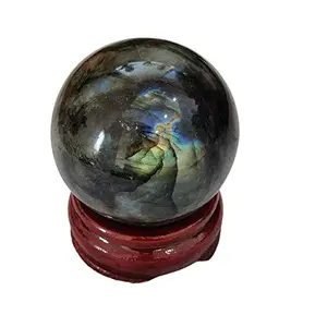 Blue Fire Rainbow Labradorite Stone Spectrolite Sphere Orb 308 GM For Promotes Psychic Abilities Strengthens Stimulates imagination Calmi