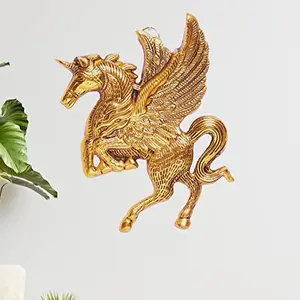 KridayKraft Flying Horse Metal Statue for Wall Hanging DecorLiving room DecorFlying Angel Horse Statue Pegasus Animal Feng Shui DecorativeHorse Statue for Wealth IncomeBright Future & Gift Article Showpiece...