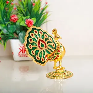 KridayKraft Multicolor Peacock Metal Statue Idol Decorative Showpiece Feng Shui As Table Top Figurine for Living Room Bedroom Home Office DÃ©cor for Decoration & Gifting Purpose